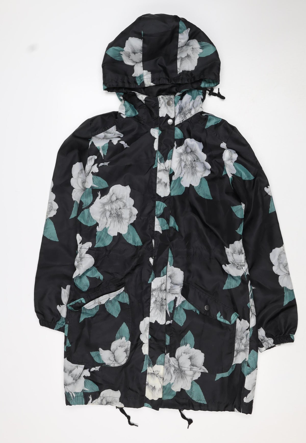 Anthropologie Women’s Multicoloured Floral Hooded Windbreaker Jacket UK 10