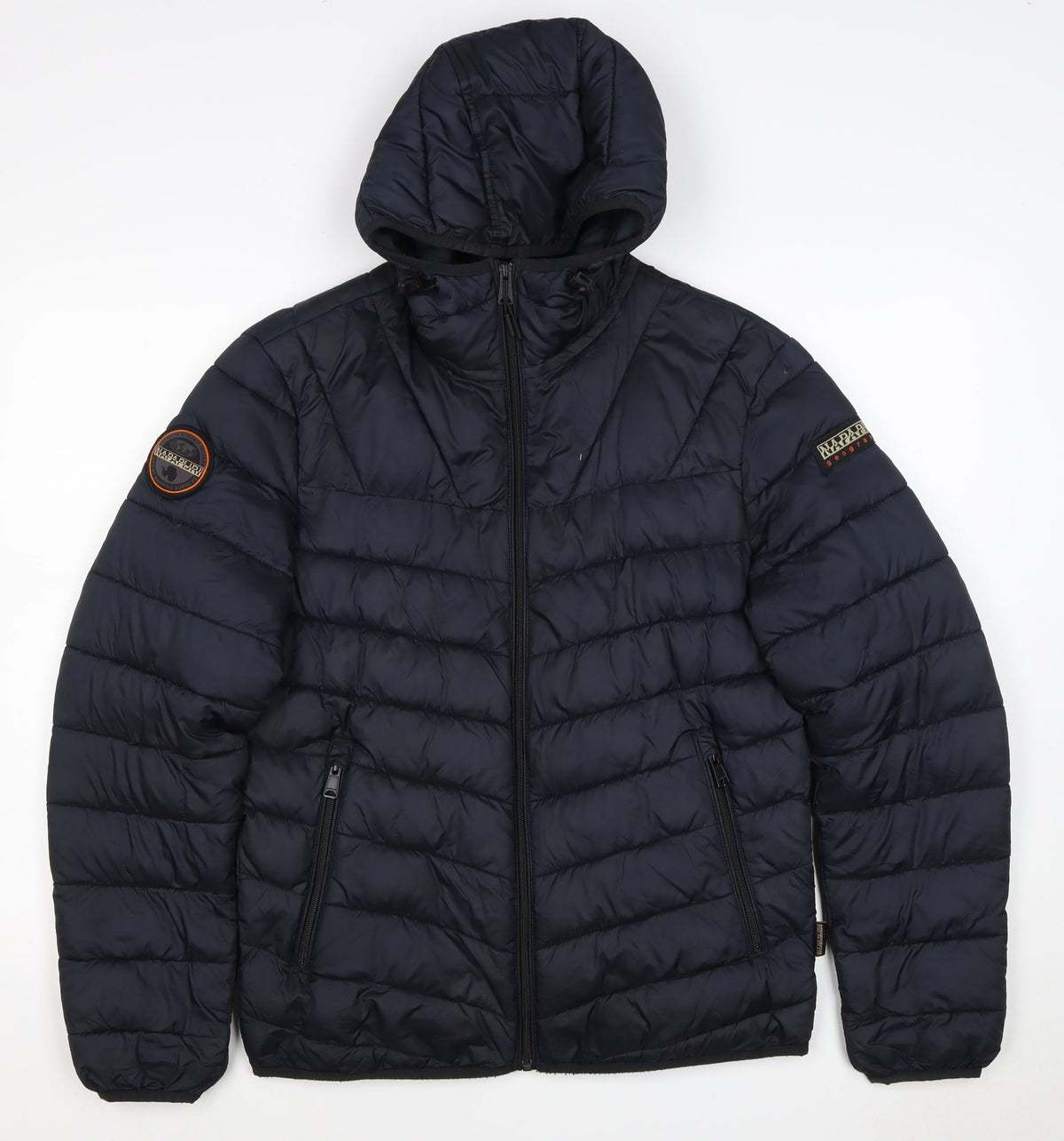 Napapijri Men’s Blue S Hooded Quilted Puffer Jacket