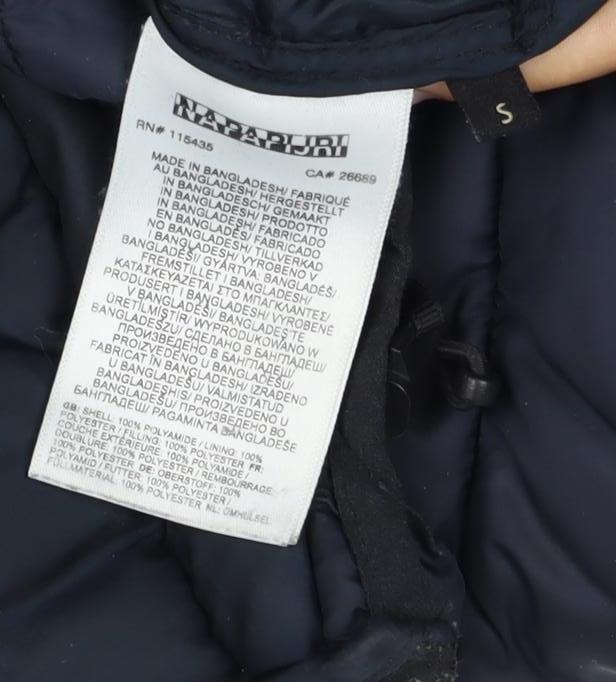 Napapijri Men’s Blue S Hooded Quilted Puffer Jacket