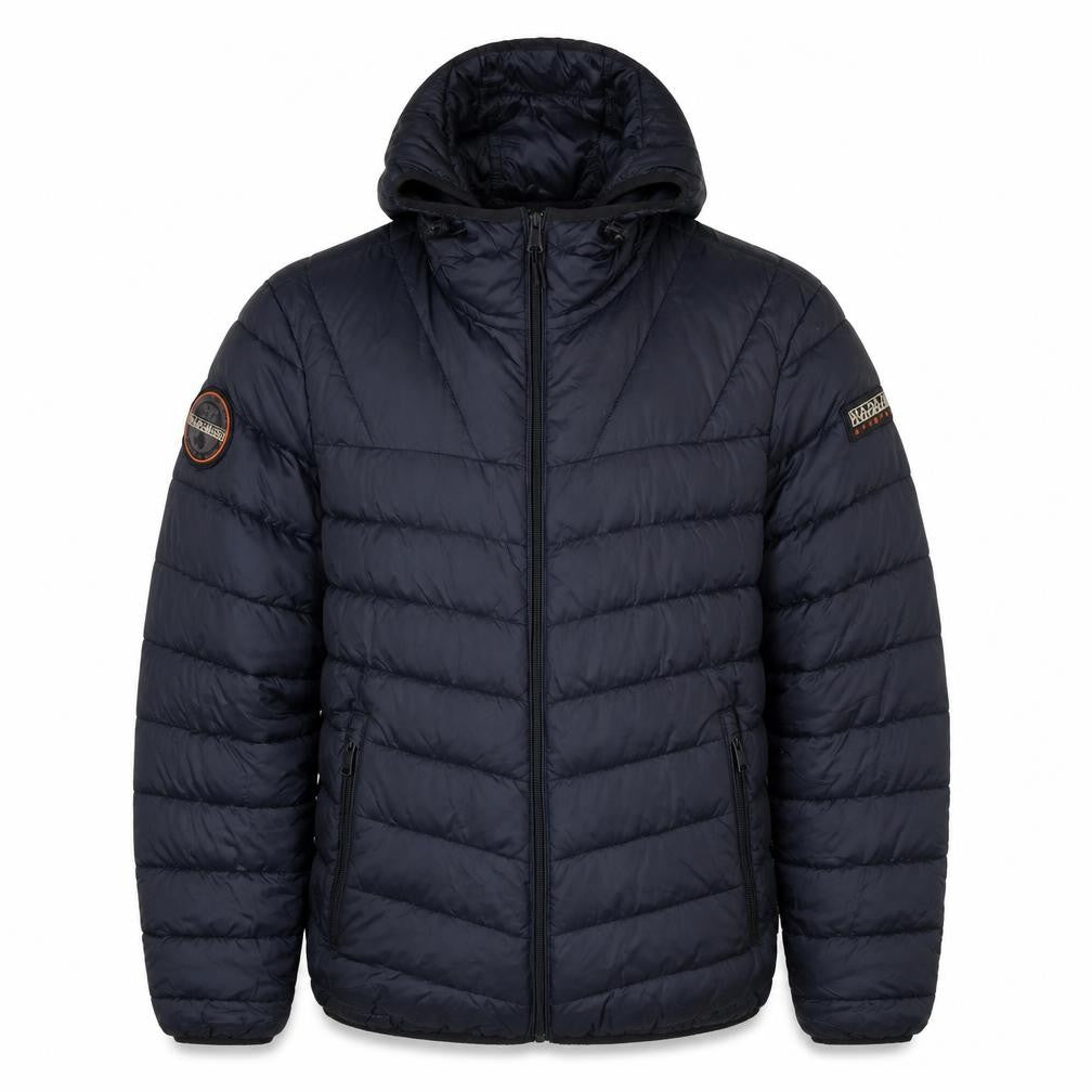 Napapijri Men’s Blue S Hooded Quilted Puffer Jacket