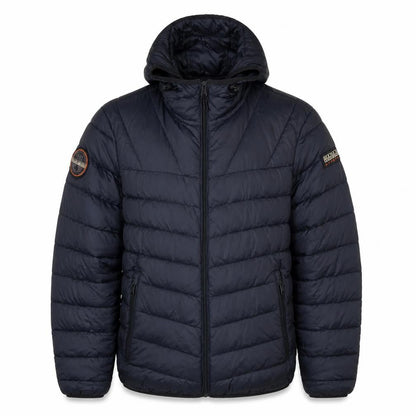 Napapijri Men’s Blue S Hooded Quilted Puffer Jacket