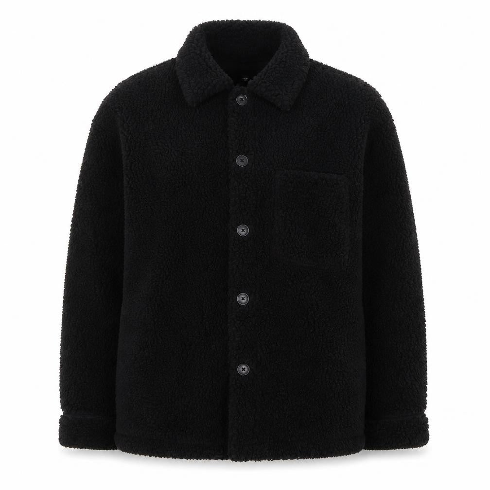 UNIQLO Women’s Black XS Teddy Fleece Button Jacket Collared