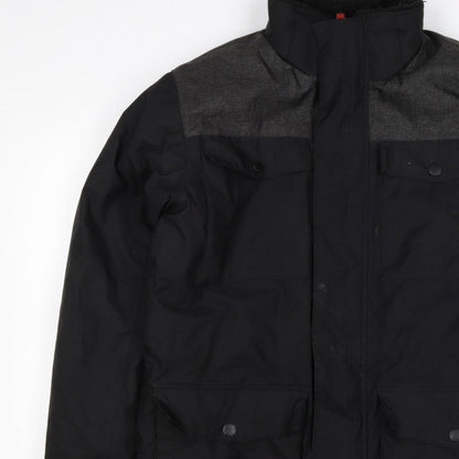 Free Country Men’s Black Grey Small Padded Parka Jacket