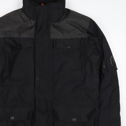 Free Country Men’s Black Grey Small Padded Parka Jacket