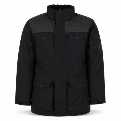 Free Country Men’s Black Grey Small Padded Parka Jacket