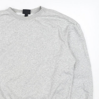 H&M Men Grey Size M Pullover Crew Neck Fleece Sweatshirt