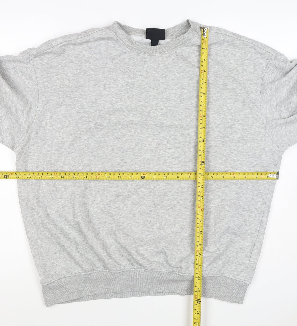 H&M Men Grey Size M Pullover Crew Neck Fleece Sweatshirt