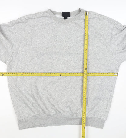H&M Men Grey Size M Pullover Crew Neck Fleece Sweatshirt
