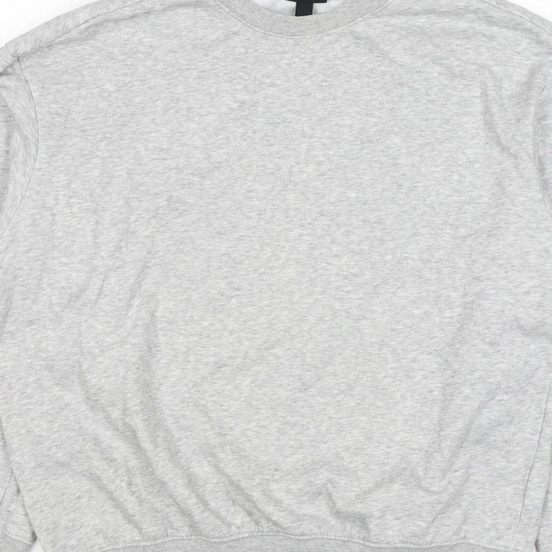H&M Men Grey Size M Pullover Crew Neck Fleece Sweatshirt
