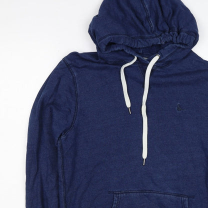 Jack Wills Men's Blue Small Classic Fit Pullover Hoodie Logo