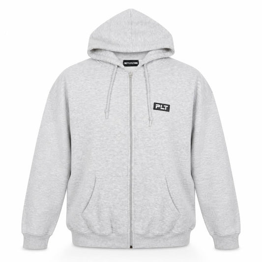 PrettyLittleThing Women Grey M Full Zip Logo Hooded Hoodie