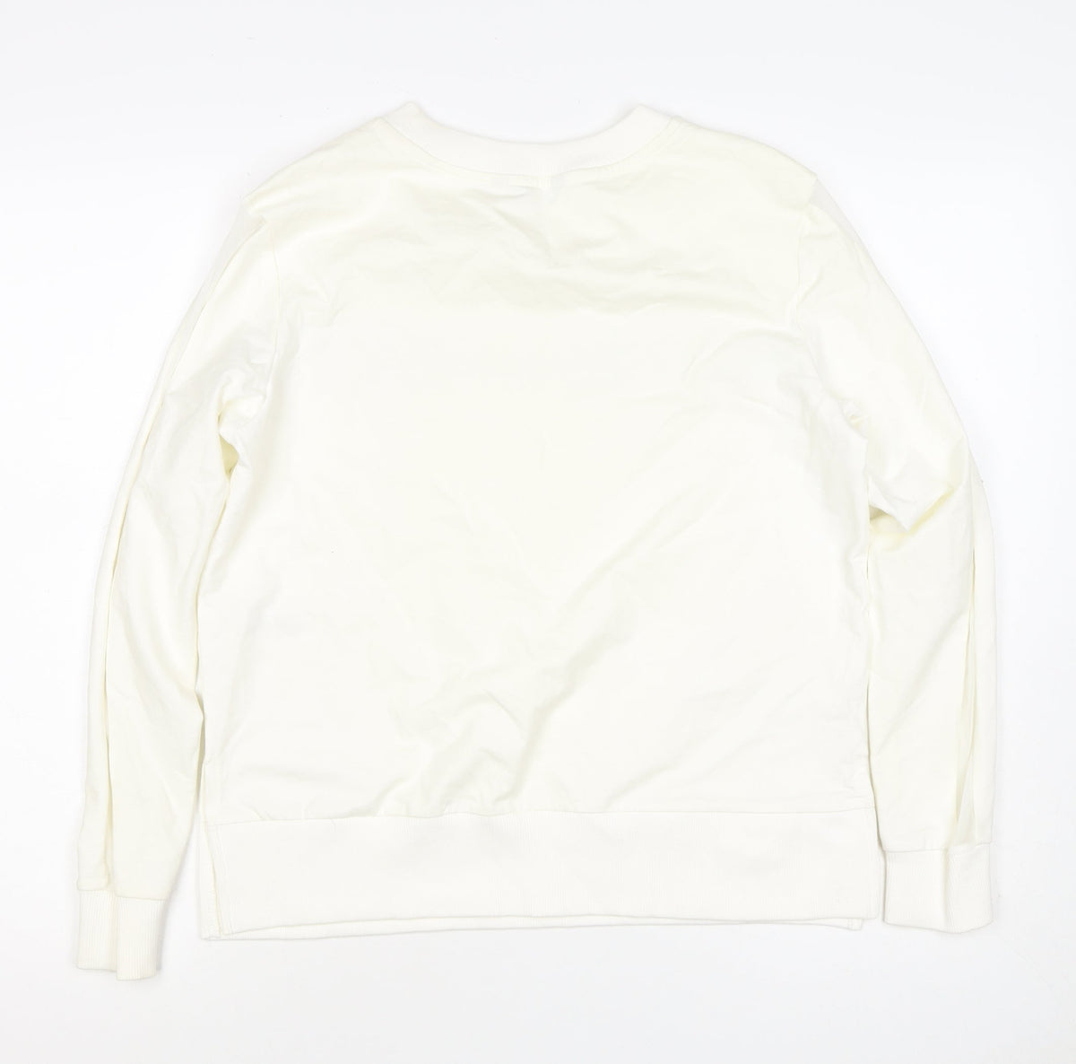 Next Women’s Ivory UK 8 Pullover Sweatshirt Quote Graphic Cotton Blend