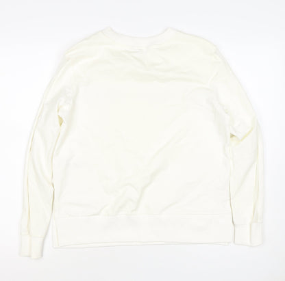 Next Women’s Ivory UK 8 Pullover Sweatshirt Quote Graphic Cotton Blend