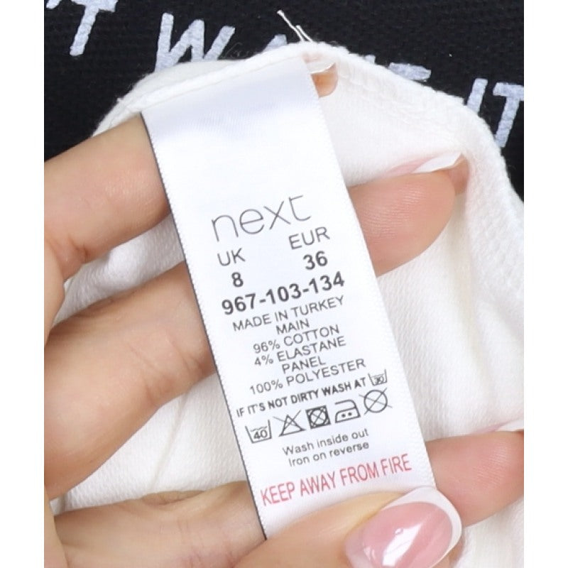 Next Women’s Ivory UK 8 Pullover Sweatshirt Quote Graphic Cotton Blend