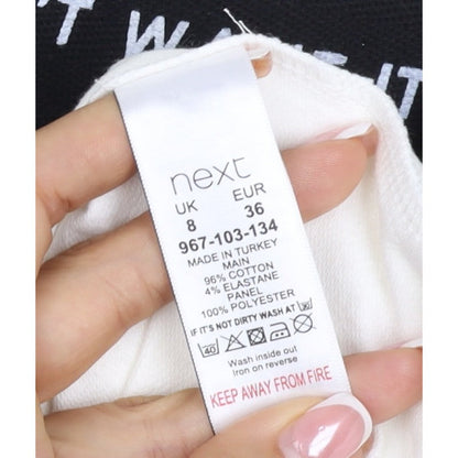 Next Women’s Ivory UK 8 Pullover Sweatshirt Quote Graphic Cotton Blend
