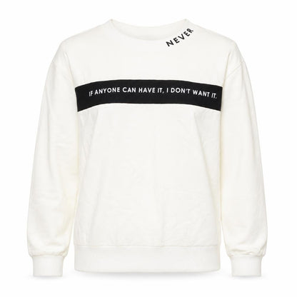 Next Women’s Ivory UK 8 Pullover Sweatshirt Quote Graphic Cotton Blend
