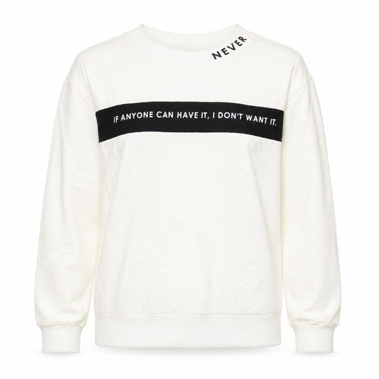 Next Women’s Ivory UK 8 Pullover Sweatshirt Quote Graphic Cotton Blend