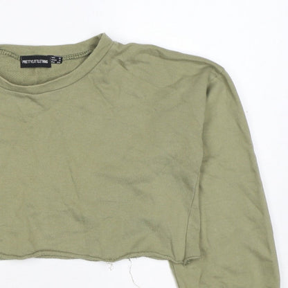 PrettyLittleThing Women’s Green UK 6 Cropped Pullover Sweatshirt