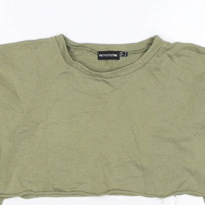 PrettyLittleThing Women’s Green UK 6 Cropped Pullover Sweatshirt