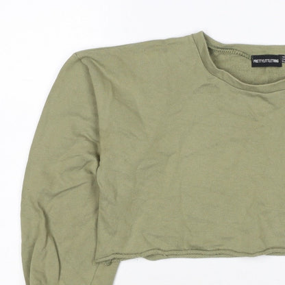 PrettyLittleThing Women’s Green UK 6 Cropped Pullover Sweatshirt