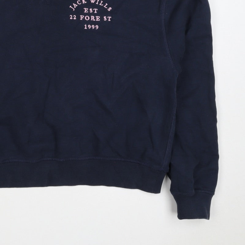 Jack Wills Women’s Blue UK 6 Logo Crew Neck Pullover Sweatshirt
