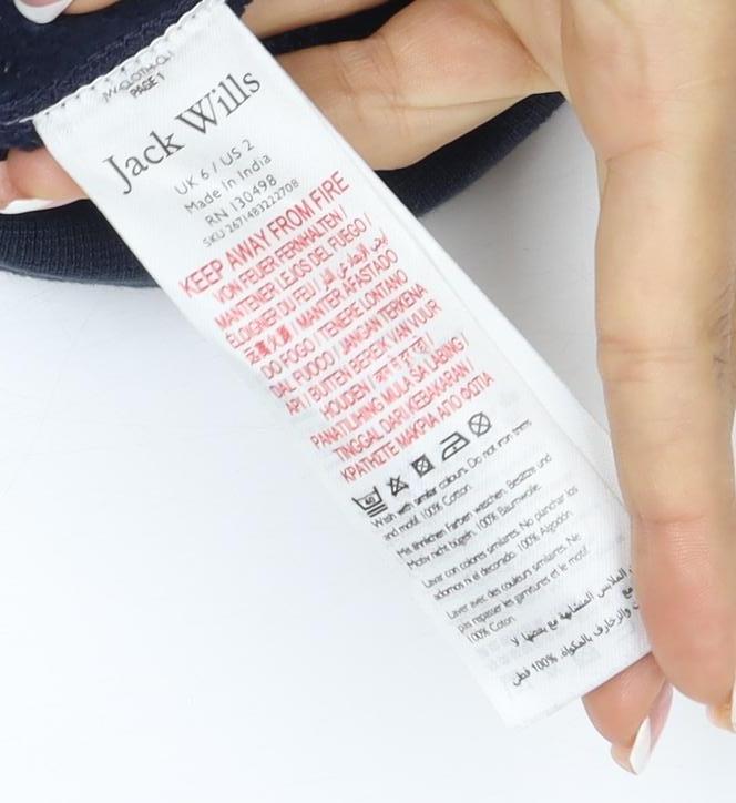Jack Wills Women’s Blue UK 6 Logo Crew Neck Pullover Sweatshirt