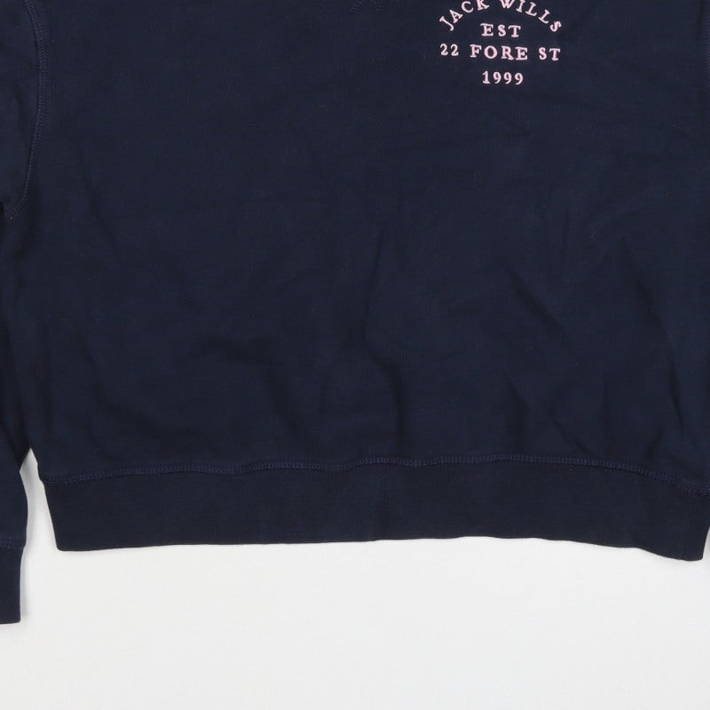 Jack Wills Women’s Blue UK 6 Logo Crew Neck Pullover Sweatshirt