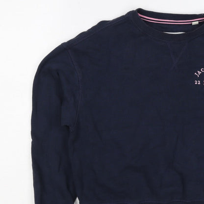 Jack Wills Women’s Blue UK 6 Logo Crew Neck Pullover Sweatshirt