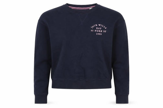 Jack Wills Women’s Blue UK 6 Logo Crew Neck Pullover Sweatshirt