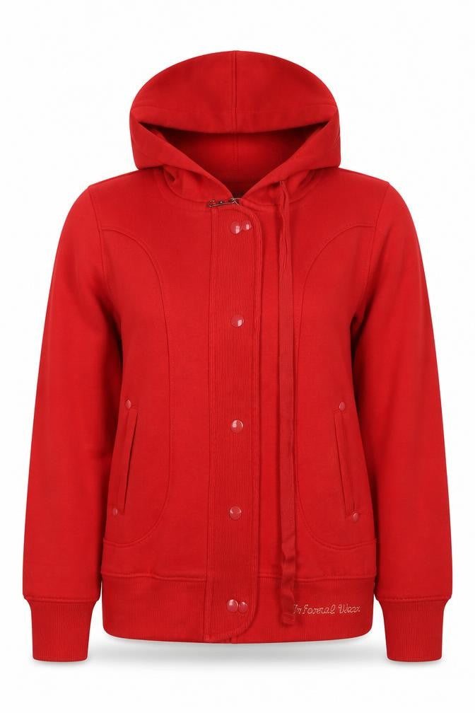 Informal Wear Women’s Red L Full Zip Hooded Sweatshirt
