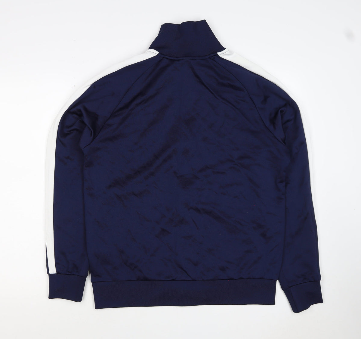 Puma Men's Blue M Full Zip Track Sweatshirt White Stripe Pockets