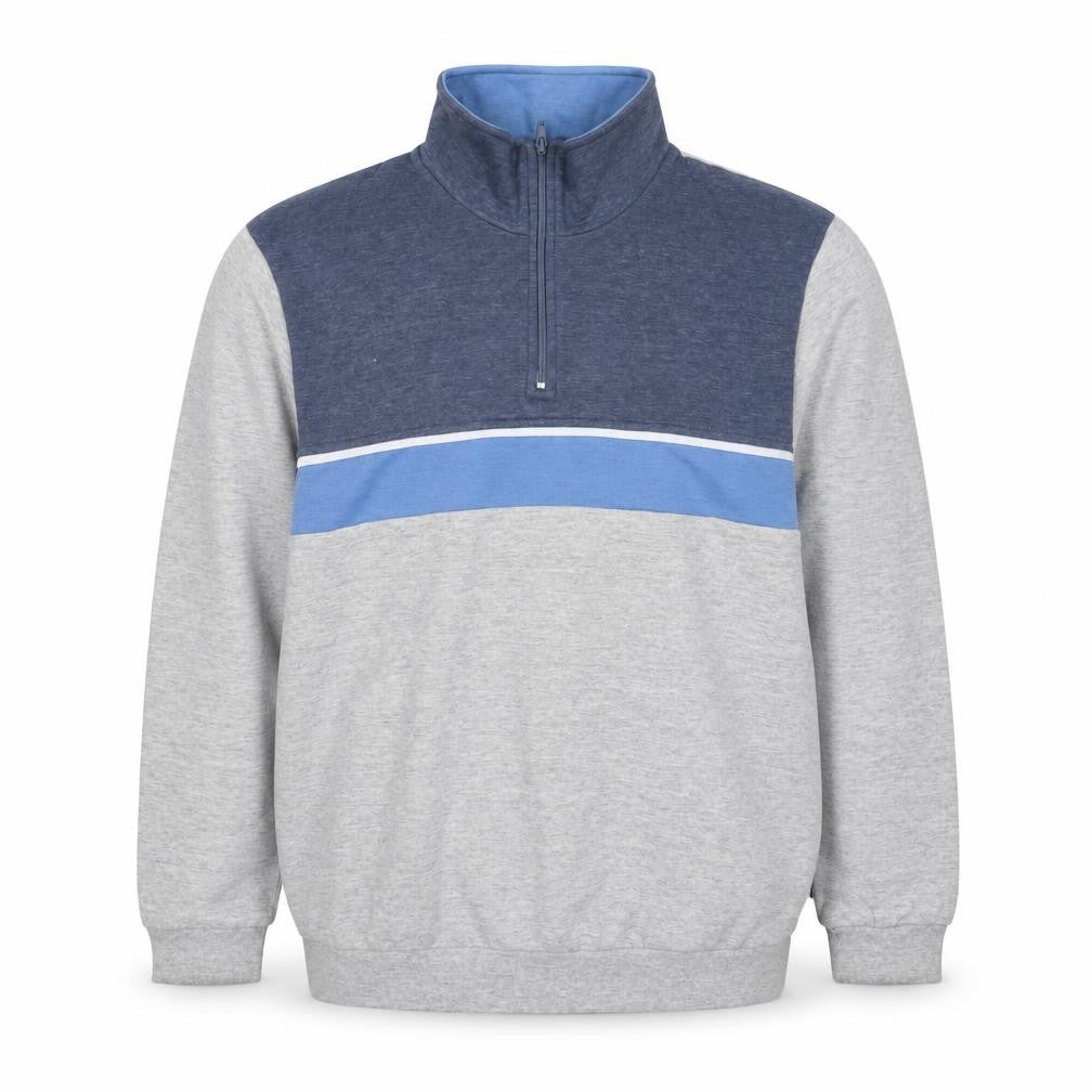 Damart Men Multicoloured L 1/4 Zip Colour Block Sweatshirt
