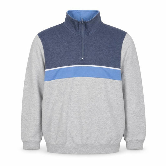Front view of Damart Men Multicoloured L 1/4 Zip Colour Block Sweatshirt