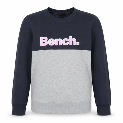 Bench Women’s Grey & Black Colourblock Logo Pullover Sweatshirt UK 10