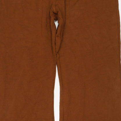 Next Women Brown Size 22 Straight Stretch Trousers with Pockets