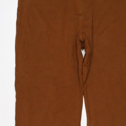 Next Women Brown Size 22 Straight Stretch Trousers with Pockets