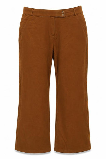 Next Women Brown Size 22 Straight Stretch Trousers with Pockets
