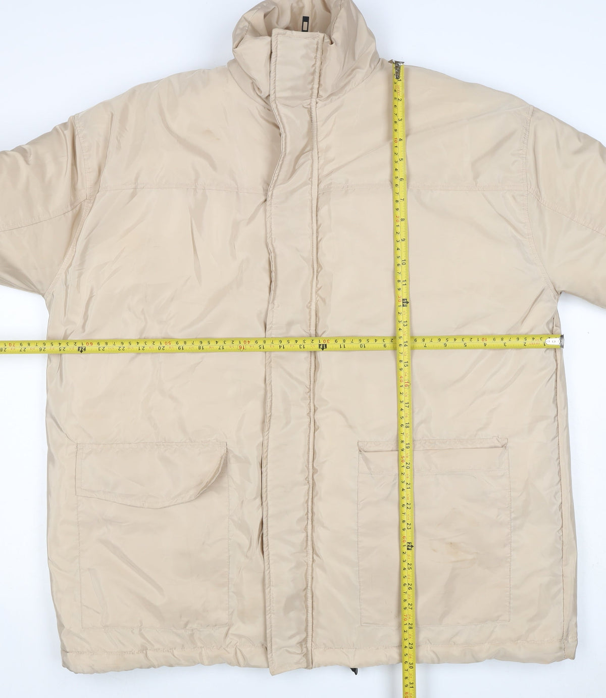 PrettyLittleThing Women's Beige S Puffer Jacket Removable Sleeves