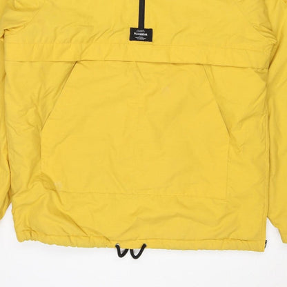 Pull&Bear Women Yellow M Hooded Anorak Padded Half Zip Jacket