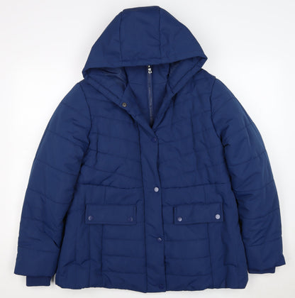 Cotton Traders Women’s Blue Size 16 Hooded Puffer Jacket
