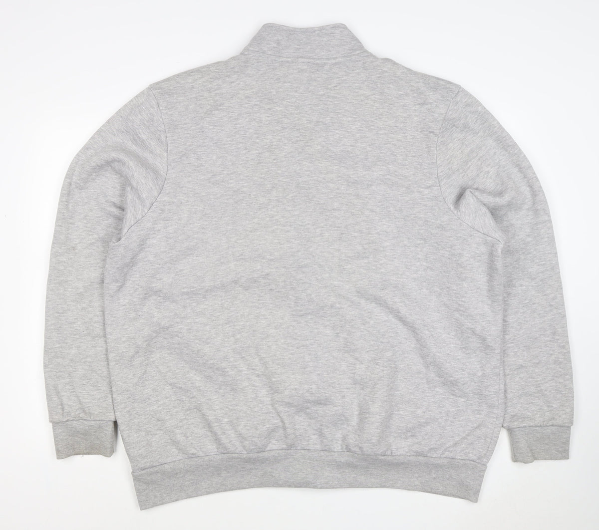 Close-up detail of Slazenger Men's Grey 2XL Full Zip High Neck Logo Sweatshirt