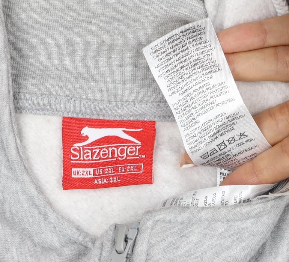 Additional view of Slazenger Men's Grey 2XL Full Zip High Neck Logo Sweatshirt
