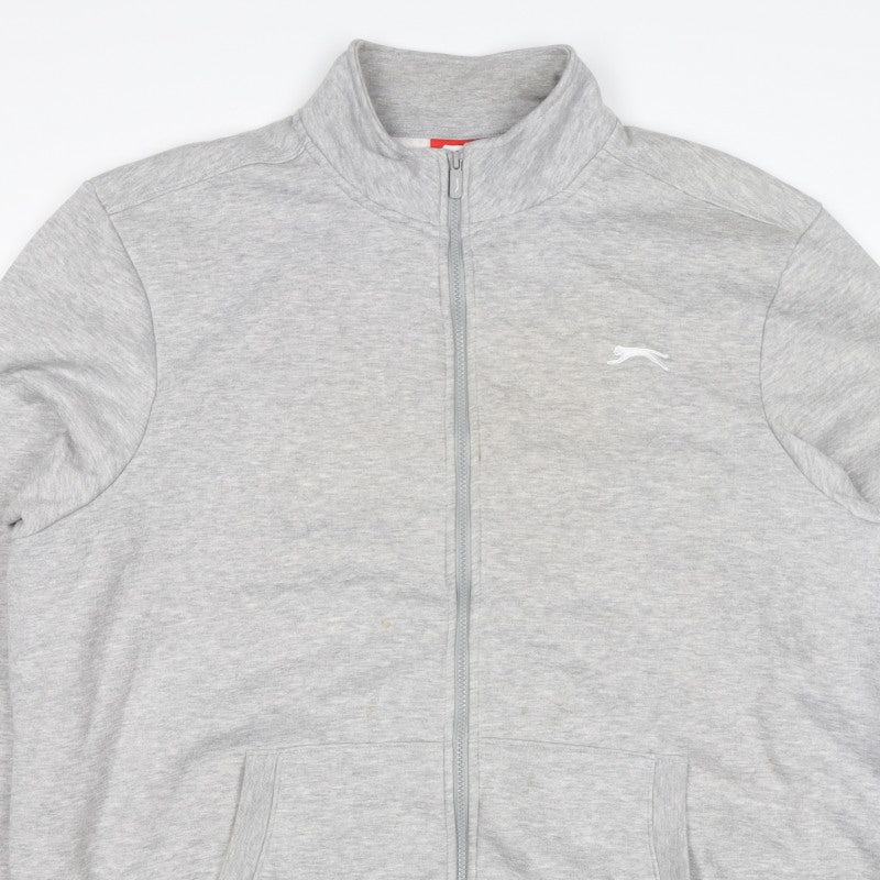 Additional view of Slazenger Men's Grey 2XL Full Zip High Neck Logo Sweatshirt