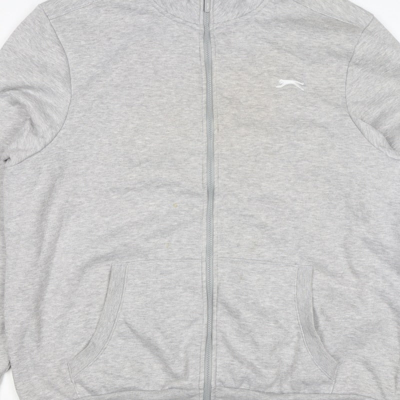 Additional view of Slazenger Men's Grey 2XL Full Zip High Neck Logo Sweatshirt