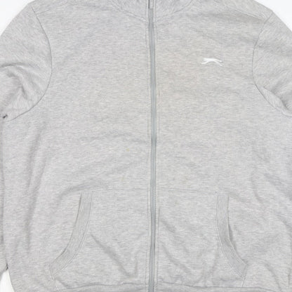 Additional view of Slazenger Men's Grey 2XL Full Zip High Neck Logo Sweatshirt