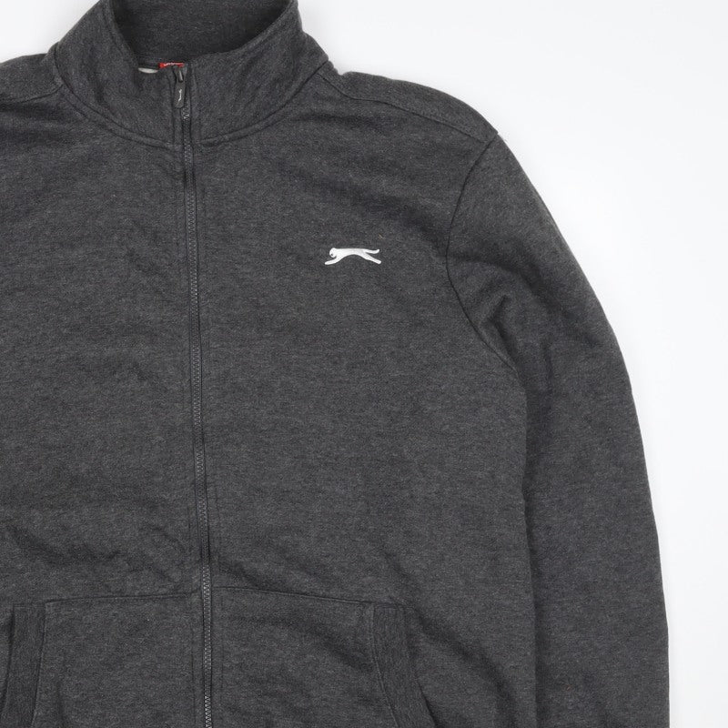 Slazenger Men’s Grey 5XL Full Zip Sweatshirt High Neck Pockets