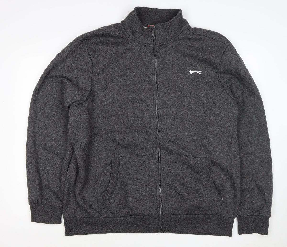 Slazenger Men’s Grey 5XL Full Zip Sweatshirt High Neck Pockets