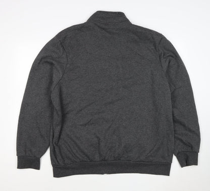 Slazenger Men’s Grey 5XL Full Zip Sweatshirt High Neck Pockets