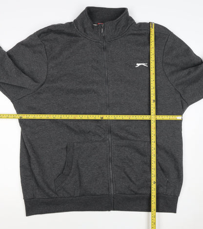 Slazenger Men’s Grey 5XL Full Zip Sweatshirt High Neck Pockets