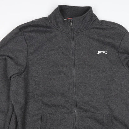 Slazenger Men’s Grey 5XL Full Zip Sweatshirt High Neck Pockets
